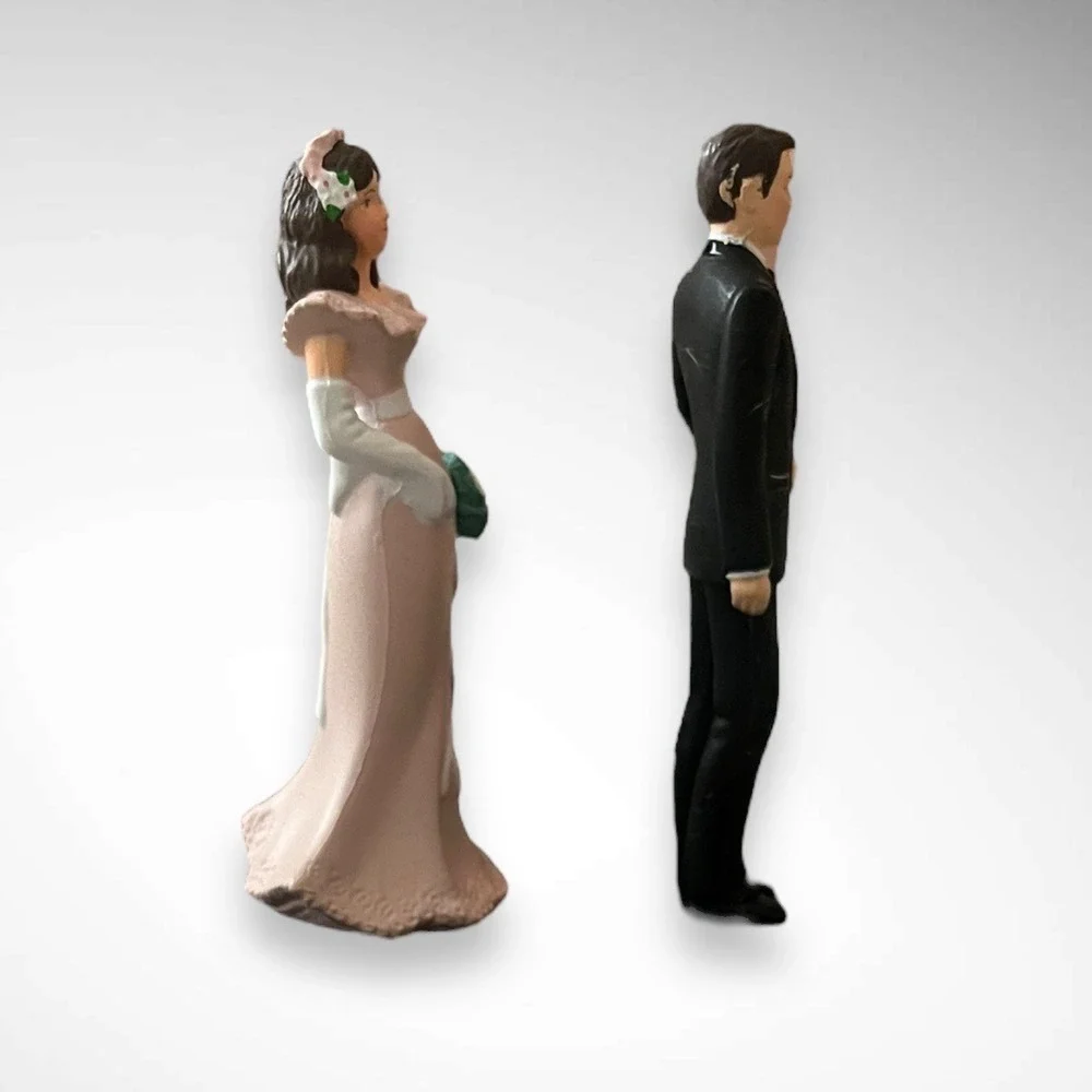 WILTON Vintage 1991 Bride and Groom Cake‎ Toppers 4.5